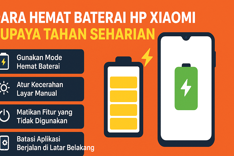 Ilustrasi tips hemat baterai HP Xiaomi dengan mode hemat daya