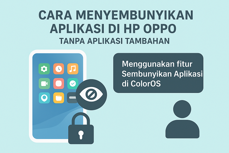 Ilustrasi cara menyembunyikan aplikasi di HP Oppo menggunakan ColorOS