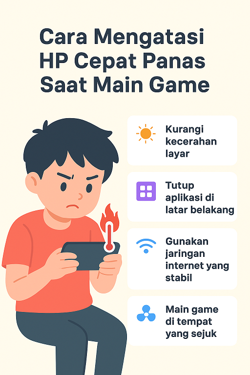 HP panas saat main game, mengatasi overheating HP Android, cara biar HP tidak cepat panas.