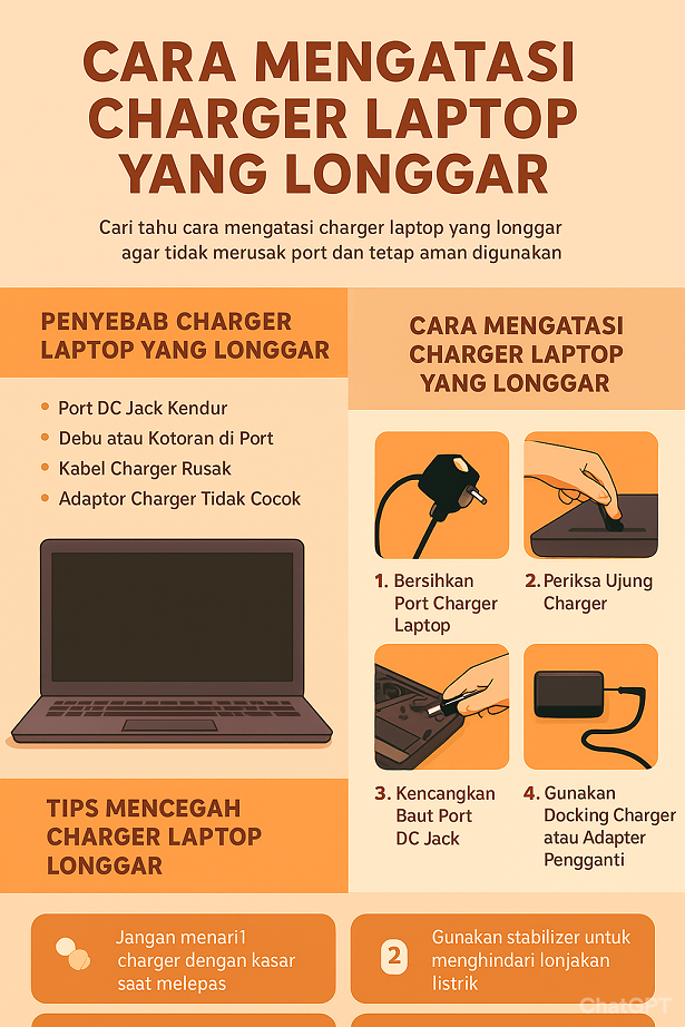 Cara Mengatasi Charger Laptop yang Longgar