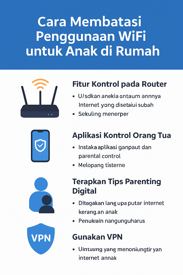 cara membatasi penggunaan WiFi untuk anak di rumah
