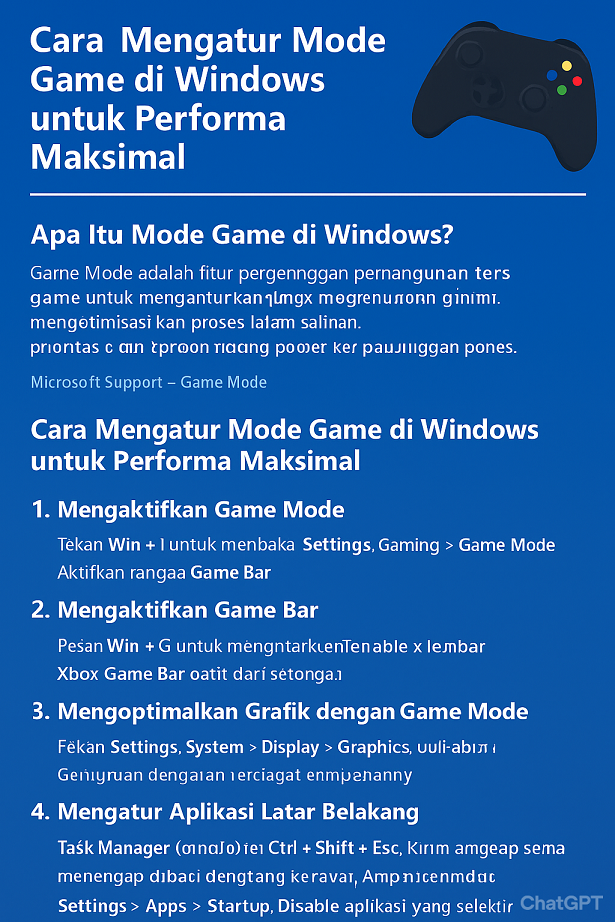 Cara Mengatur Mode Game di Windows untuk Performa Maksimal