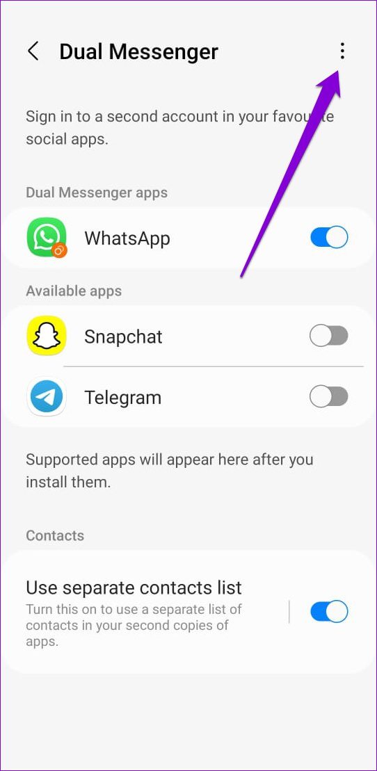 Pengaturan Dual Messenger di HP Samsung