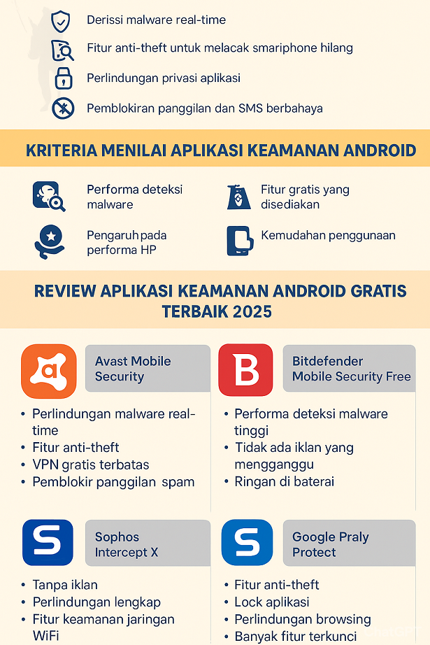 Review Aplikasi Keamanan Android Gratis Terbaik 2025