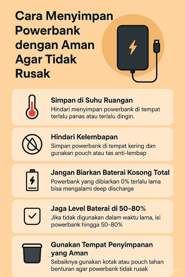 Cara Menyimpan Powerbank dengan Aman Agar Tidak Rusak
