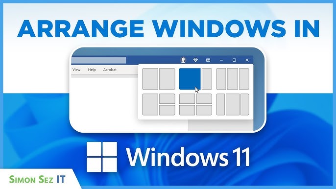Contoh Snap Layouts di Windows 11
