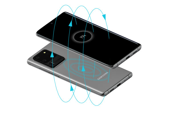 Sebuah smartphone mengisi daya ponsel lain secara nirkabel