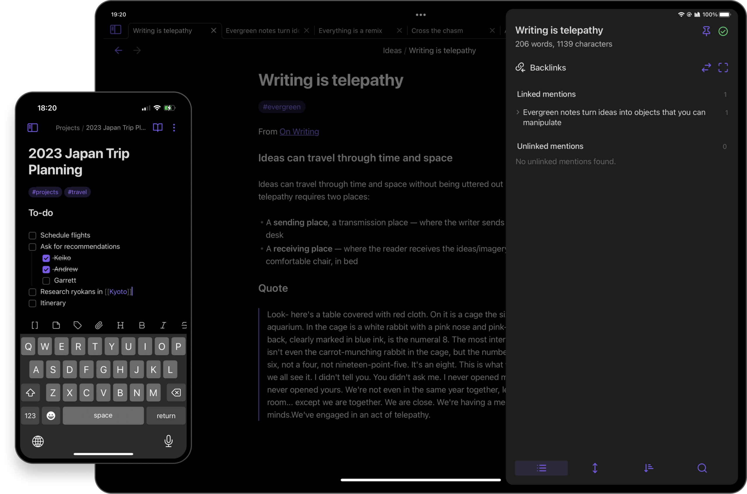 Obsidian di perangkat Android dan tablet