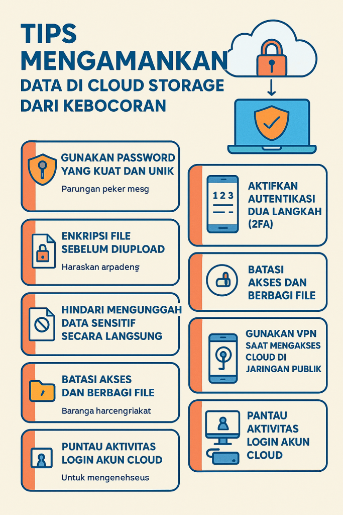 Tips mengamankan data di cloud storage dari kebocoran dengan enkripsi dan 2FA