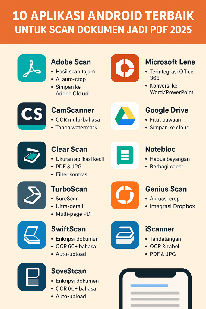 aplikasi Android untuk scan dokumen jadi PDF 2025