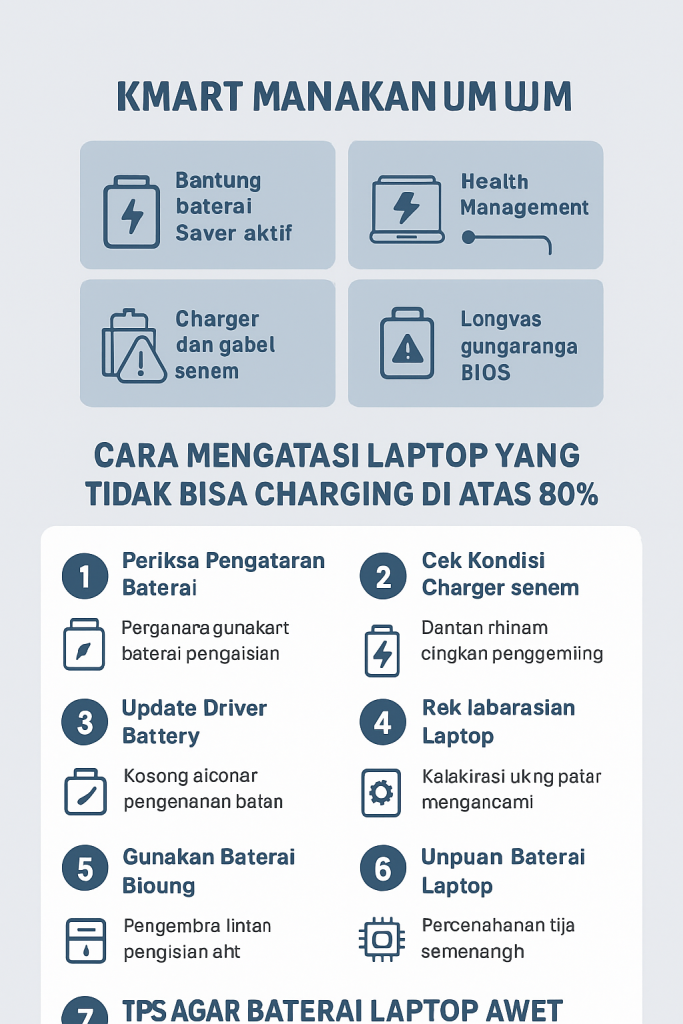 Cara Mengatasi Laptop yang Tidak Bisa Charging di Atas 80%